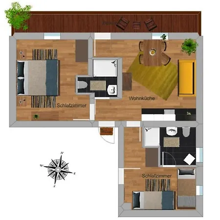 Flat In With A Balcony Lejlighed *